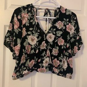 Black cropped blouse